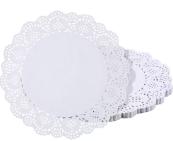 Dekorativní krajky - kulaté - 26 cm - 6 ks 