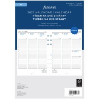 Kalendář 2027 do diáře Filofax - A5 - týdenní - na 2 strany - 6857127