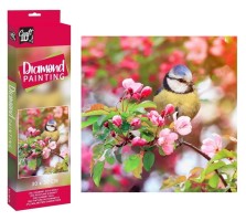 Diamantový obrázek - 30 x 30cm - Sýkorka na větvi - CR2098/23GE1