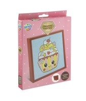Sametové diamantové malování včetně rámečku - Cupcake - 260035D