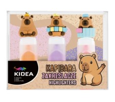 Zvýrazňovač Kidea 3 ks - Kapybara - ZFK3KA