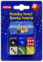 Kostky hrací - 6 ks - 1,6 cm - PK37-18