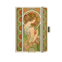 Týdenní diář - A5 - Alfons Mucha - zelená - BTO9-11-27