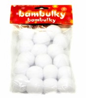 Bambulky 2,5 cm - bílé - 6701-01