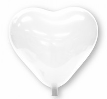 Balónek nafukovací  Srdce bílé -  100 ks CR 01