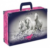 Kufřík lamino hranatý - okovaný - Kůň - 5-67019
