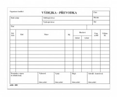 Výdejka převodka A5 propisující mSk 285