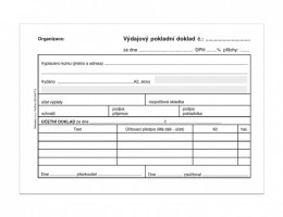 Výdajový pokladní doklad pro podvojné účetnictví ET 050