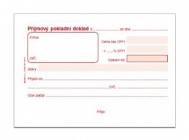 Přijmový pokladní doklad A6 propisující PT 020