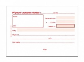 Přijmový pokladní doklad A6 propisovací - PT 020