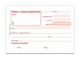 Univerzální příjmový výdajový doklad A6 propisující PT 060