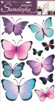Samolepka na zeď - motýli modrofialoví - 50 x 32 cm - 10185