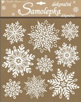 Samolepky - vločky se sněhovým efektem 31,5 x 30,5 cm - 10307