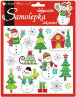 Prostorové samolepky - veselé vánoční - 18 x 17 cm - 10311