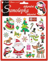 Prostorové samolepky - veselé vánoční - 18 x 17 cm - 10312