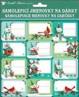 Samolepicí jmenovky na dárky s glitry - 24 ks - 10508