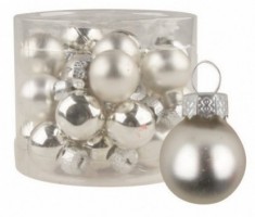 Sada vánočních ozdob - baňky stříbrné - 3592