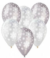 Nafukovací balónky - potisk vločky - 6 ks - P5GS110-VLOC