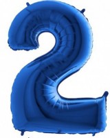 Fóliový balónek 102 cm - číslice 2 - modrý - WBLUE 2