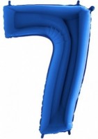 Fóliový balónek 102 cm - číslice 7 - modrý - WBLUE 7