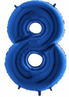 Fóliový balónek 102 cm - číslice 8 - modrý - WBLUE 8