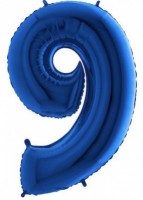 Balónek fóliový 102 cm - číslice 9 - modrý - WBLUE 9