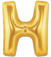 Balónek fóliový 102 cm - písmeno H - zlatý - WGOLD H