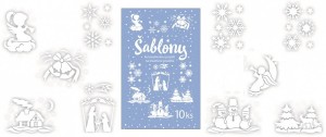 Vánoční šablony - 10 motivů - 31 x 21 cm - 1402