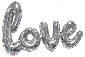 Fóliový balónek 91 cm - love - stříbrný - K15733-36S