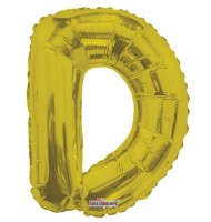 Balónek fóliový 35 cm - písmeno D - zlatý - K35071-14S