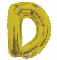 Fóliový balónek 35 cm - písmeno D - zlatý - K35071-14S
