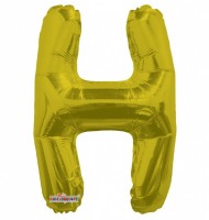 Fóliový balónek 35 cm - písmeno H - zlatý - K35075-14S