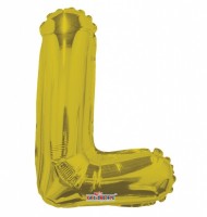 Fóliový balónek 35 cm - písmeno L - zlatý - K35079-14S