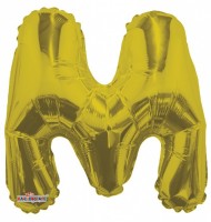 Fóliový balónek 35 cm - písmeno M - zlatý - K35080-14S