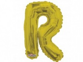 Balónek fóliový 35 cm - písmeno R - zlatý - K35086-14S