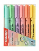 Zvýrazňovače Kores HIGH LINER Plus Pastel - 6 ks - 36060