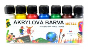 Akrylové barvy - lesklé - sada - 7 x 20 g - KRU720