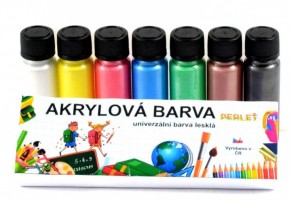 Akrylové barvy - perleťové - sada - 7 x 20 g - KRUP720