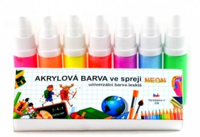 Sada univerzálních barev ve spreji NEON - 7 x 20 g - KRSUN720