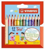 Pastelky Stabilo Trio Thik Short - krátké 12 barev  205/12-01