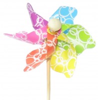 Větrník barevný - 9 cm + špejle - 8821