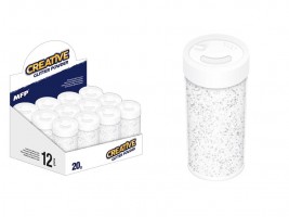 Glitrový pudr - 20 g - bílý - 6330740