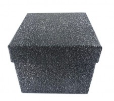 Dárková krabička D1 - 8,5 x 8,5 x 7 cm - Glitter - Antracit - 501230
