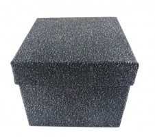 Dárková krabička D1 Glitter - antracit - 8,5 x 8,5 x 7 cm - 501230