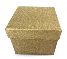 Dárková krabička D1 Glitter - zlatá - 8,5 x 8,5 x 7 cm - 501232