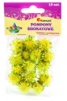 Bambulky plyšové - metalické žluté - 15 ks - 623789