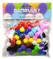 Bambulky - mix barev - 100 ks - Pom - 1002