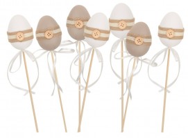 Zápich - plastové vajíčko - 6 cm + špejle - 9927