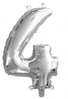 Fóliový balónek 86 cm - číslice 4 - stříbrný - 6809-4S