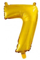 Balónek fóliový 35 cm - číslice 7 - zlatý - 6808-7G